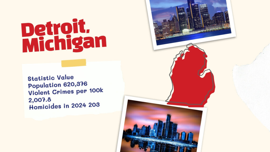 Image Showing Key Statistics About Detroit, Michigan