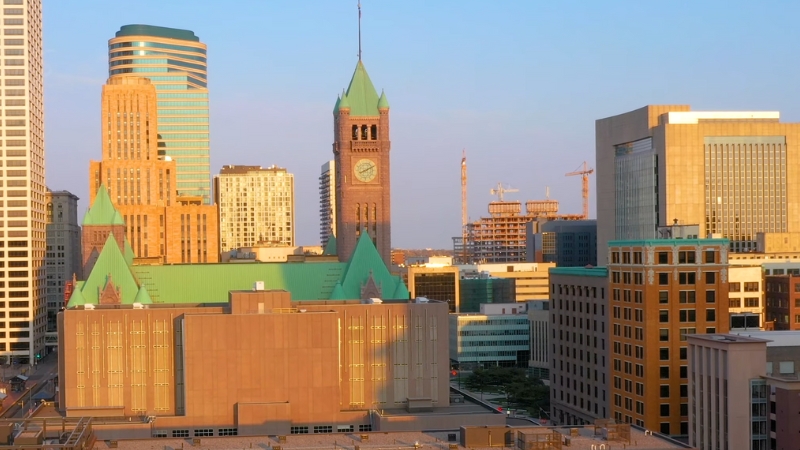 A Cityscape View of Downtown Minneapolis, Minnesota