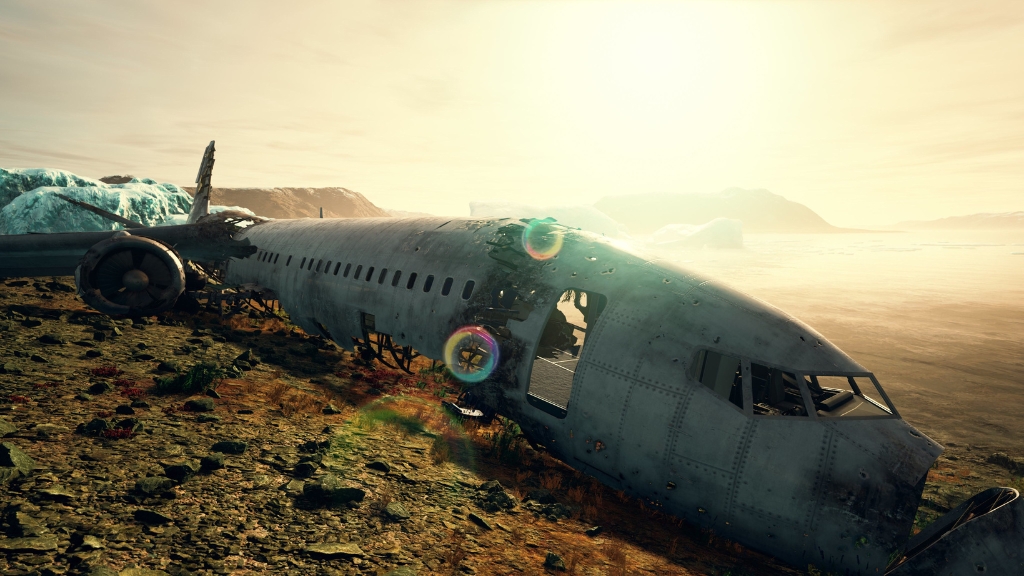 A wrecked airplane lying on rocky ground at sunset, used to illustrate the topic of airline crashes
