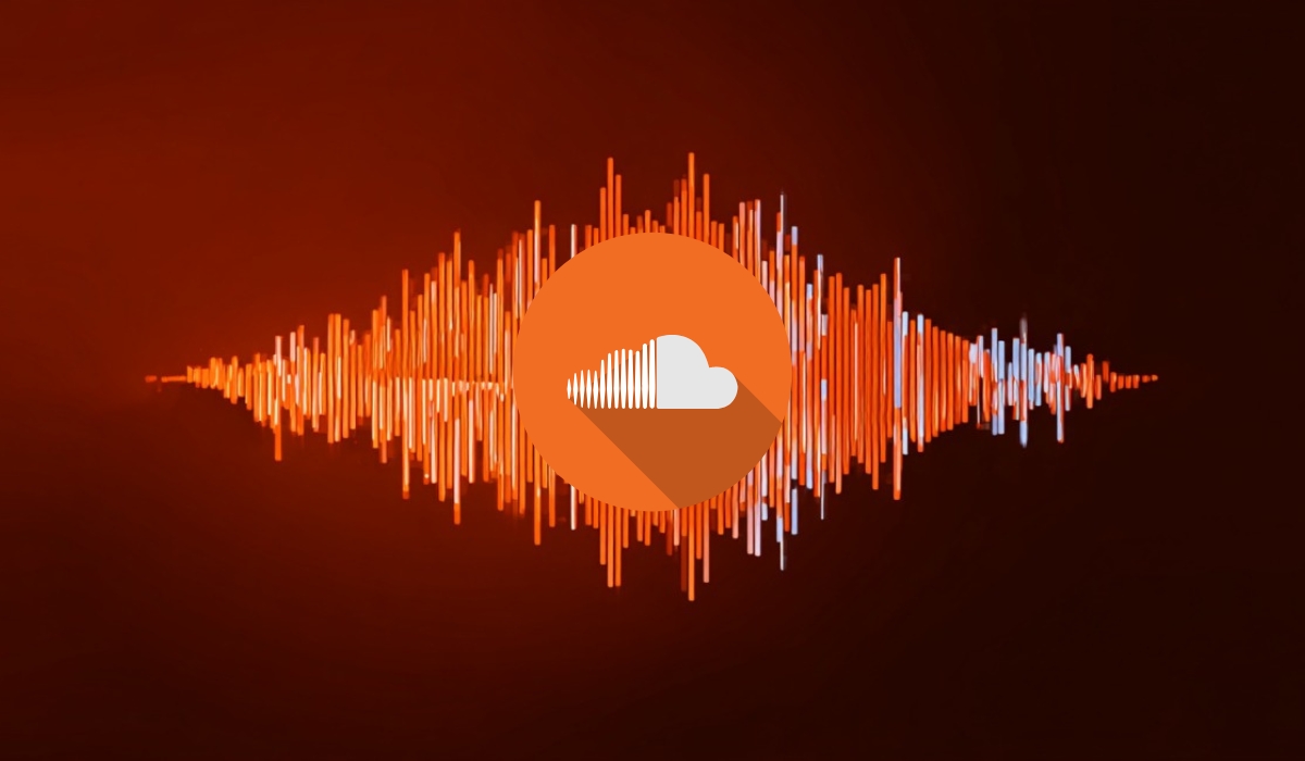 SoundCloud logo with orange soundwave graphic on a dark background