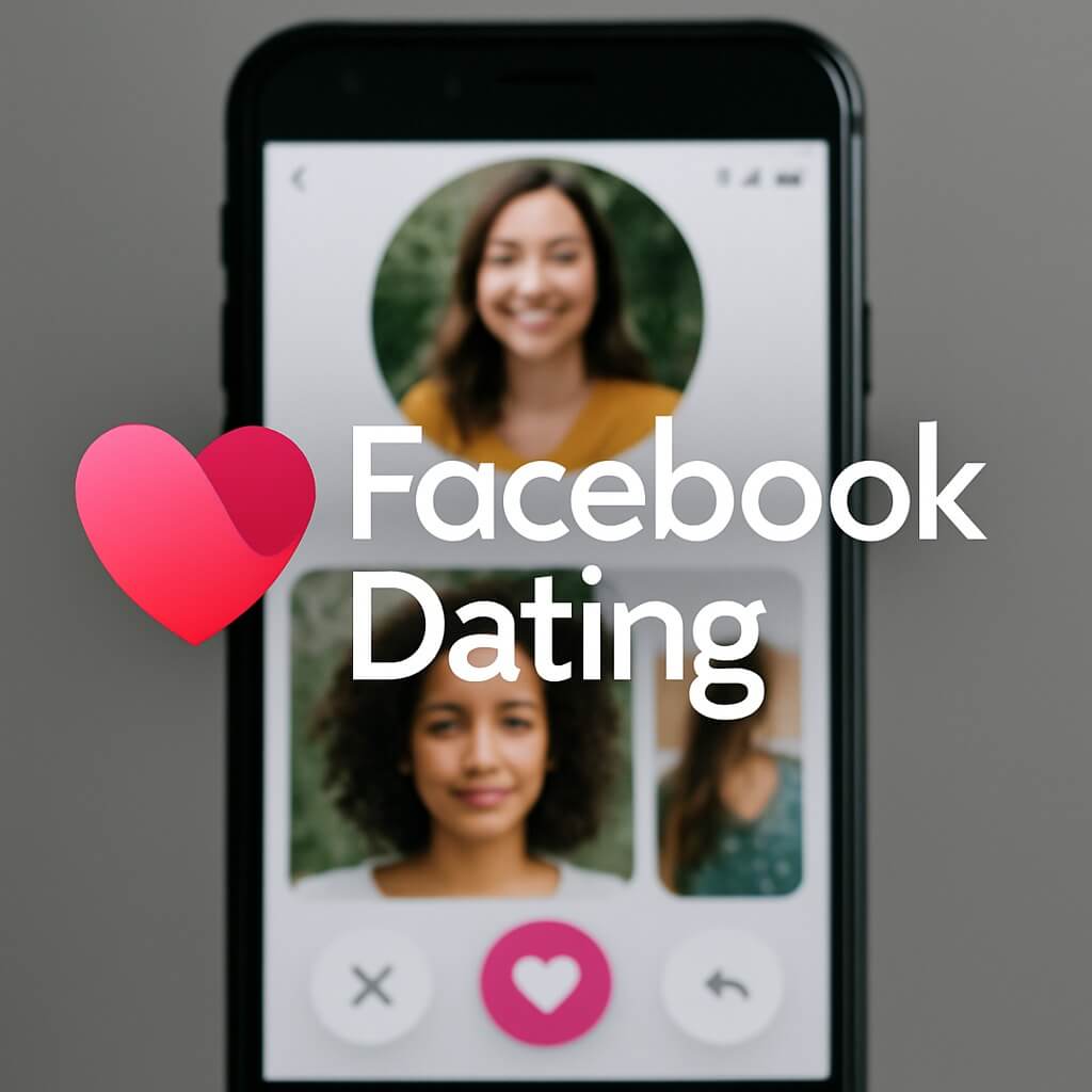 Facebook Dating interface on a smartphone with profile suggestions for users exploring online relationships