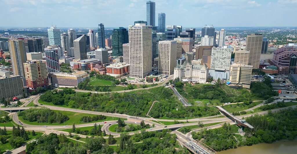 Panoramic view of Edmonton