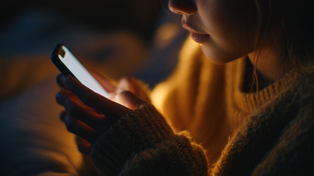 A close-up view of a person holding a smartphone