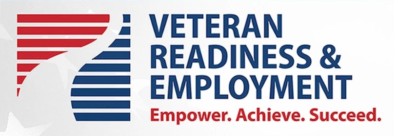 Veteran Readiness and Employment program logo with text highlighting career preparation and employment support for veterans